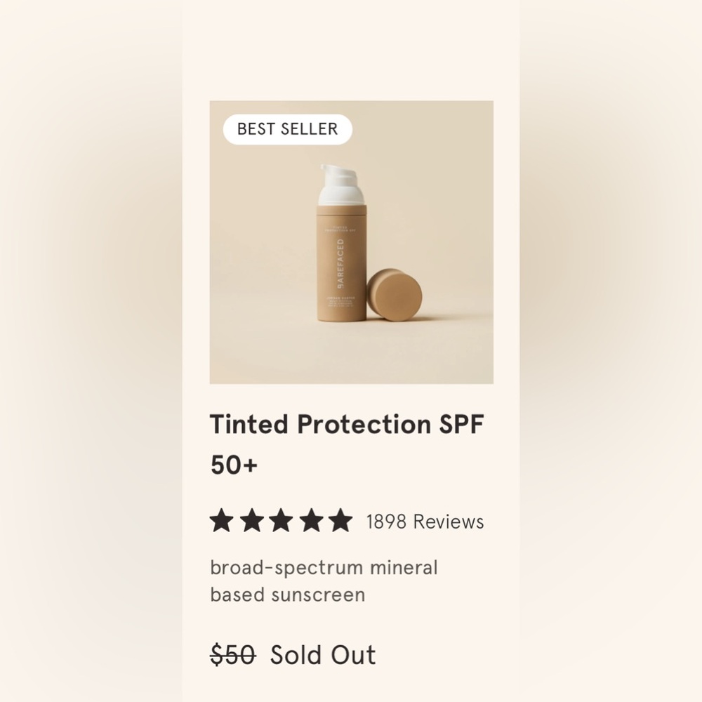 Barefaced Broad-Spectrum Mineral Sunscreen SPF 50+ Tinted